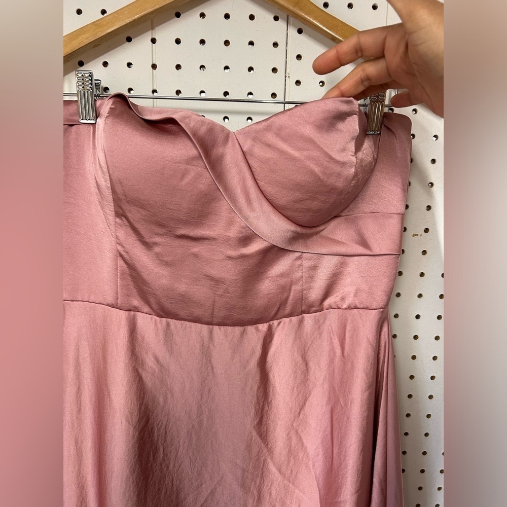 Lulus Real Romantic Light Rose Satin Strapless Maxi Dress - Picture 5 of 5